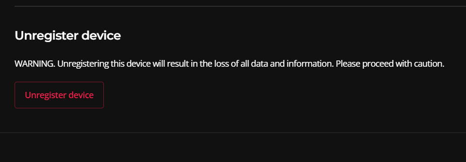 Unregister a device